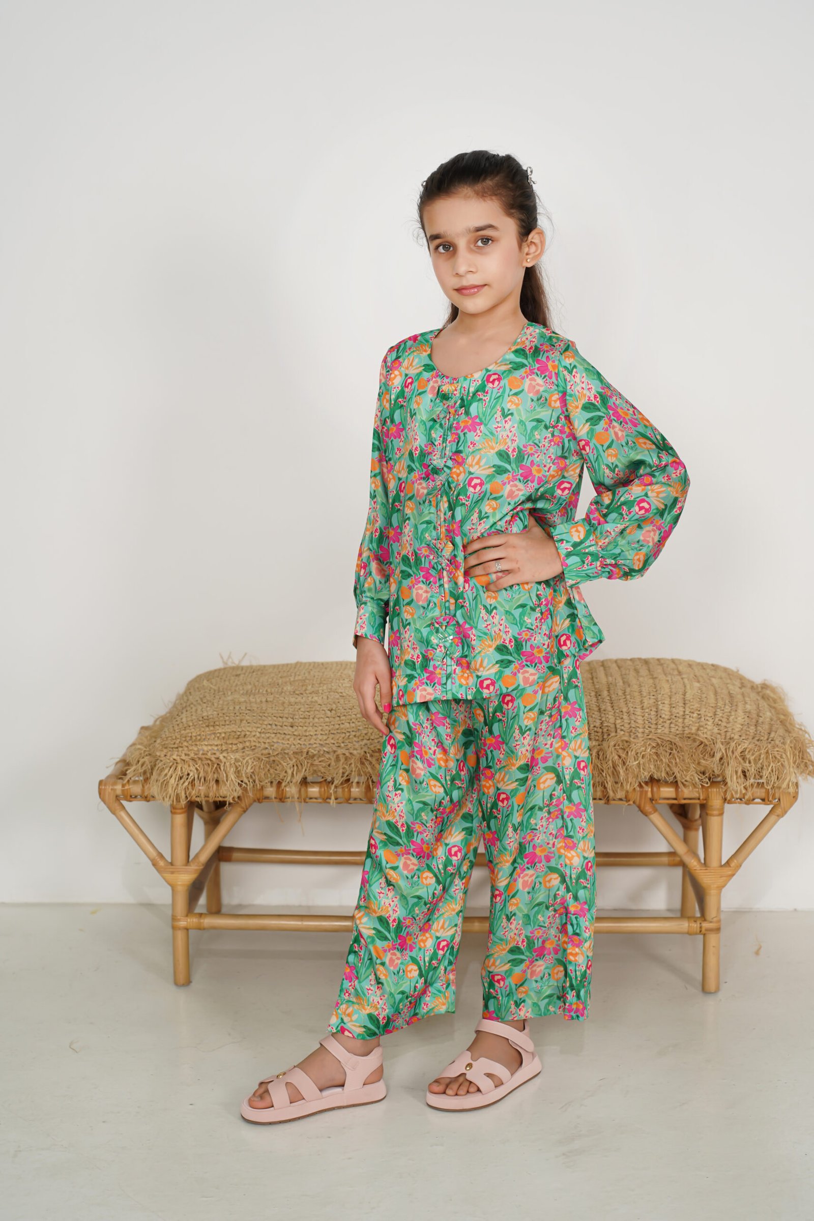 Mint Garden Premium Silk Co-Ord Set