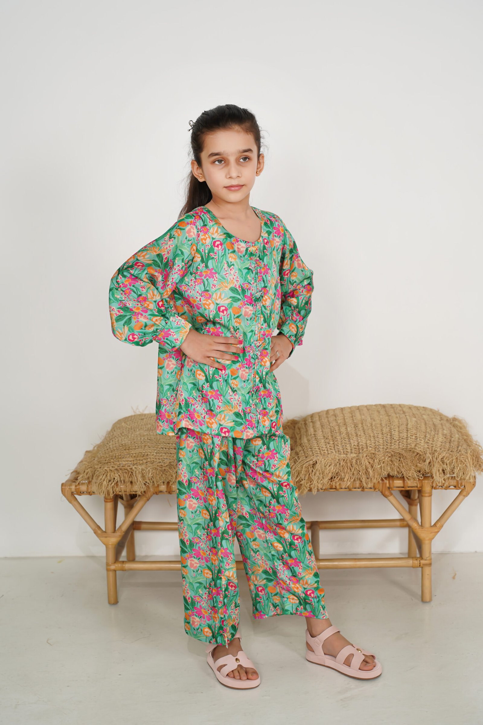 Mint Garden Premium Silk Co-Ord Set