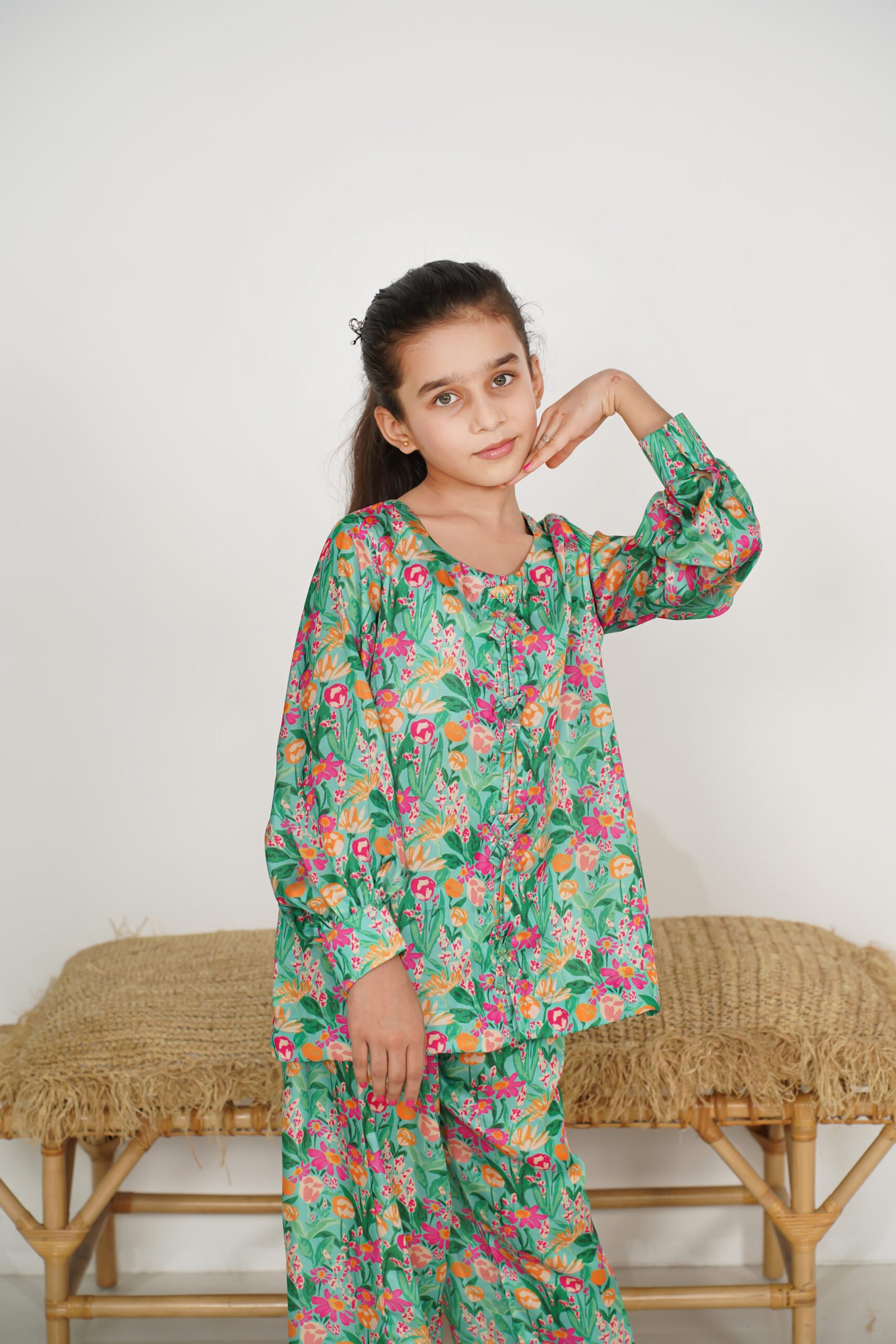 Mint Garden Premium Silk Co-Ord Set