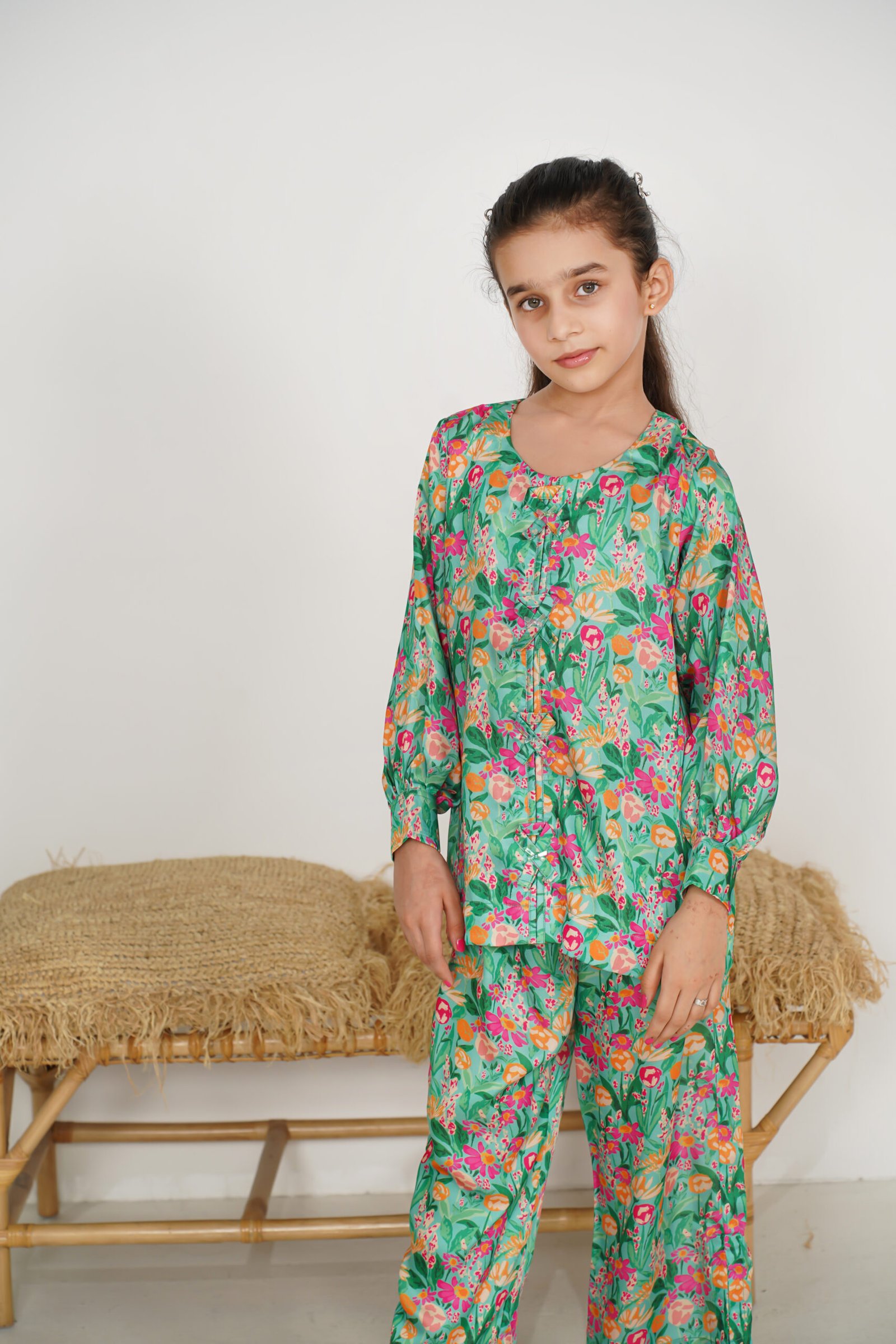 Mint Garden Premium Silk Co-Ord Set