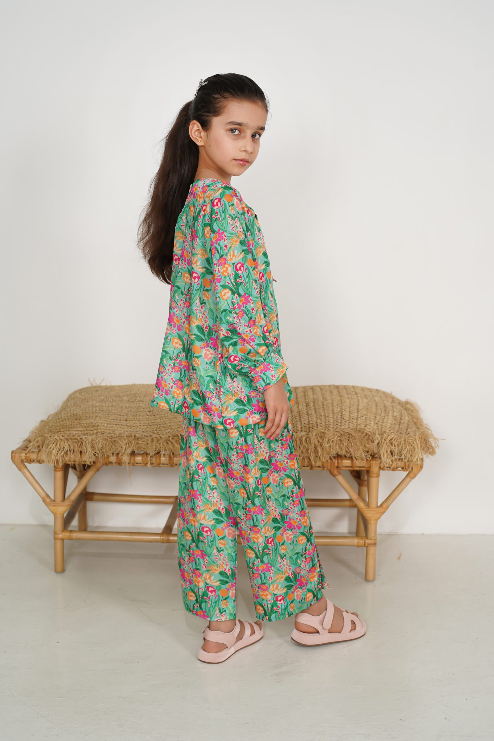 Mint Garden Premium Silk Co-Ord Set
