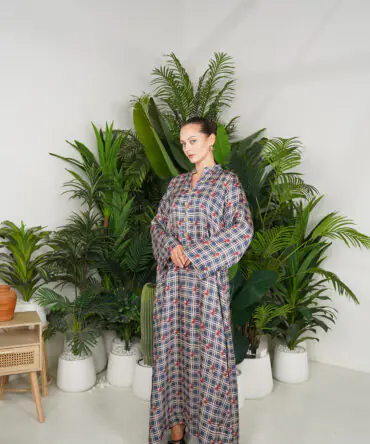 Heritage Check Silk Kaftan
