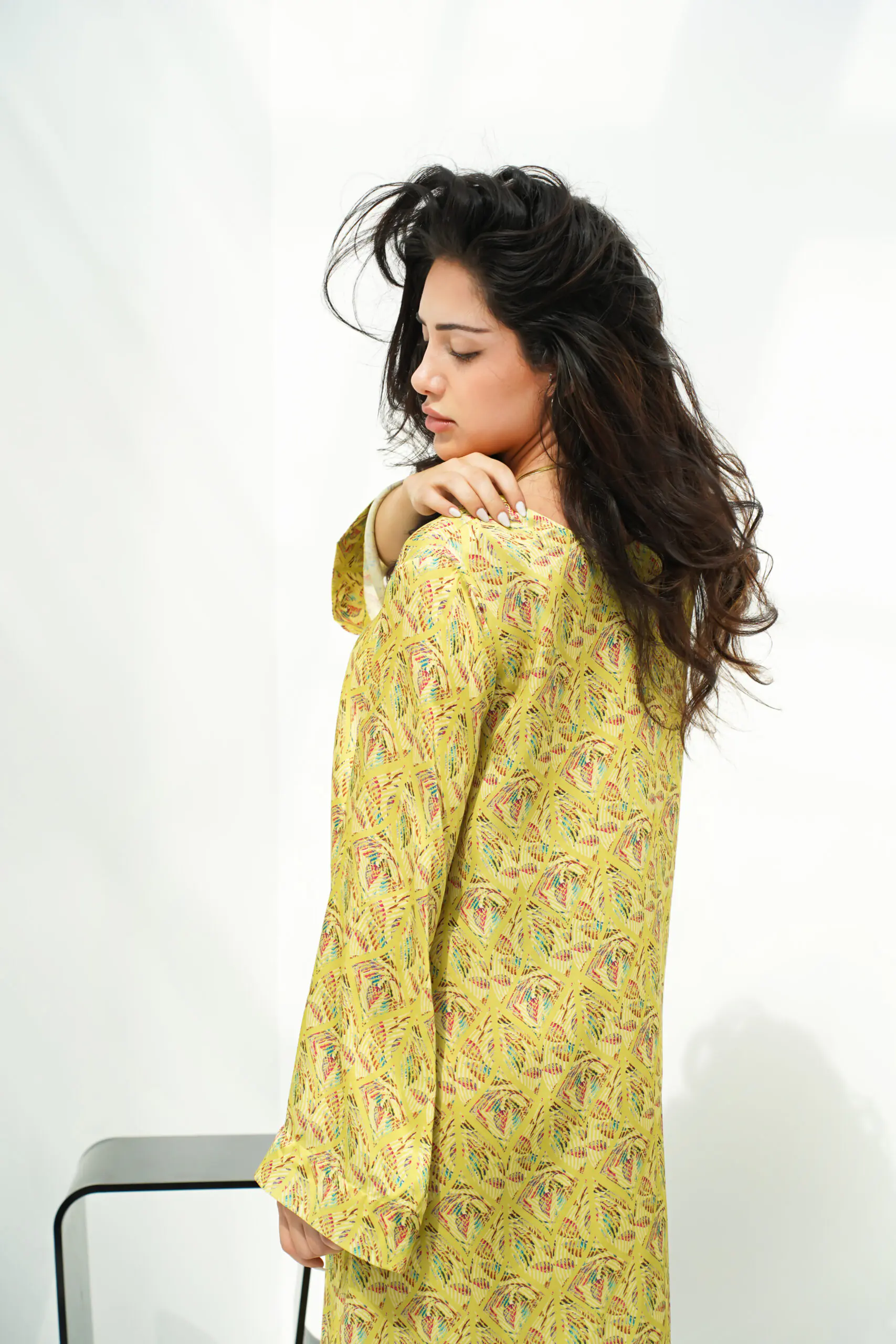 Golden Meadow Linen Kaftan - Image 5