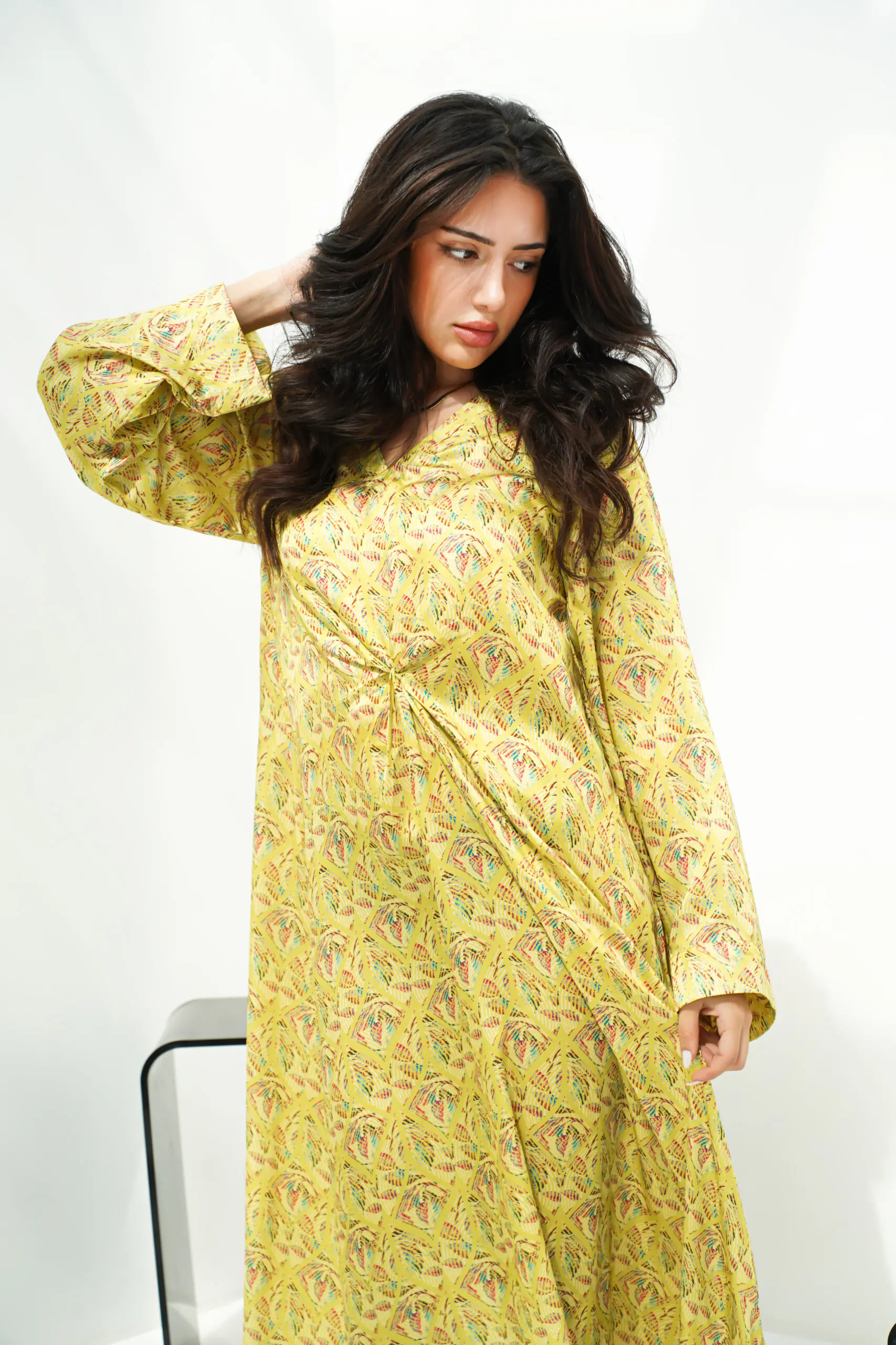 Golden Meadow Linen Kaftan - Image 7