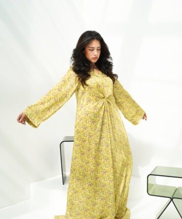Golden Meadow Linen Kaftan