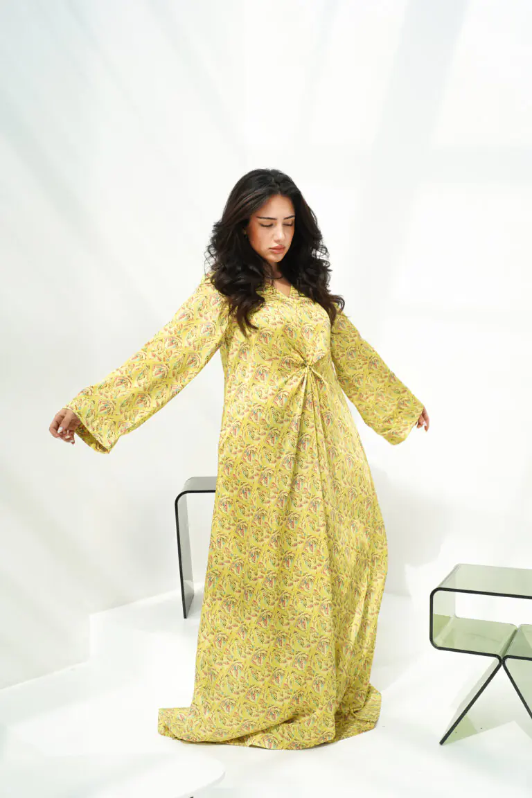Golden Meadow Linen Kaftan