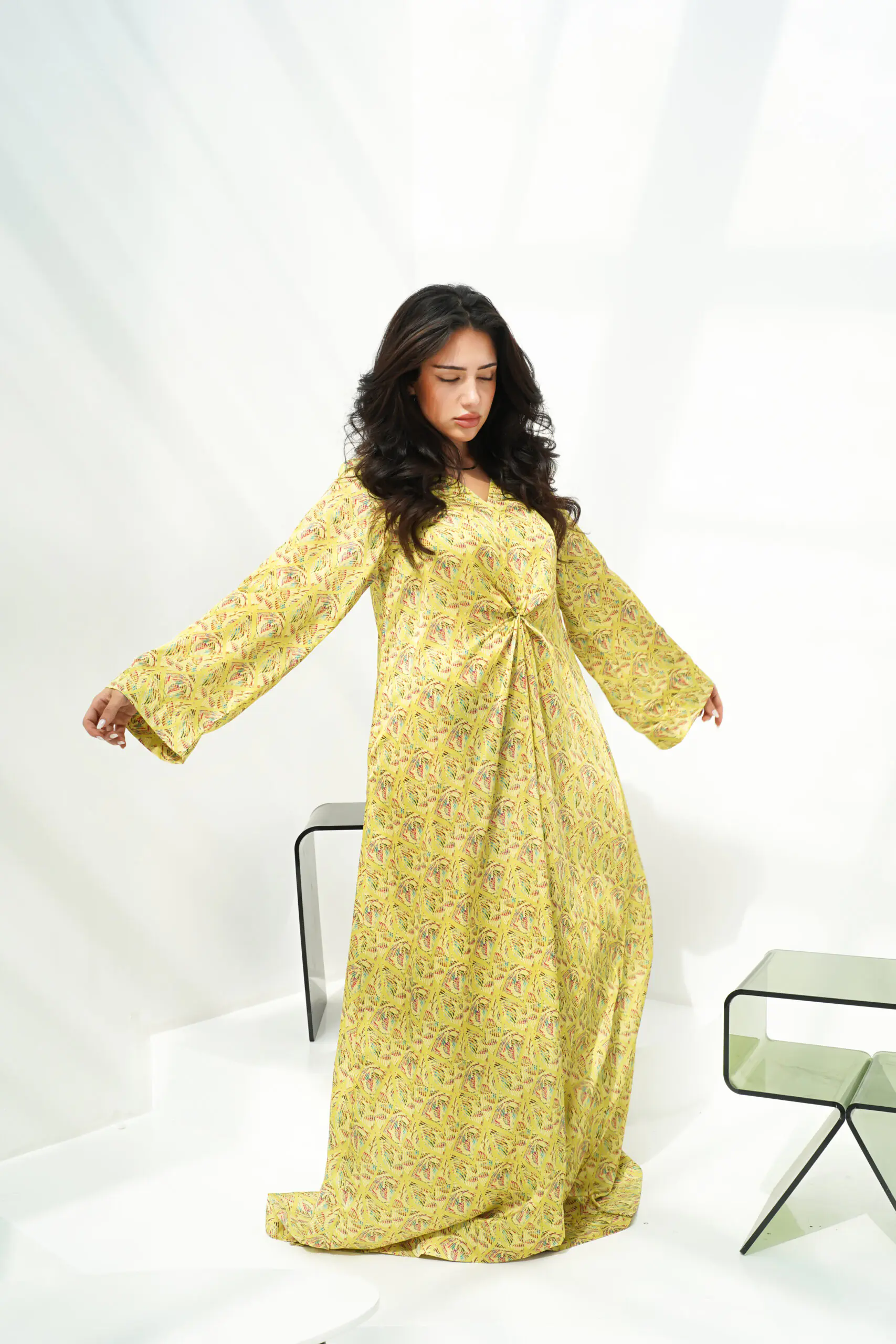 Golden Meadow Linen Kaftan