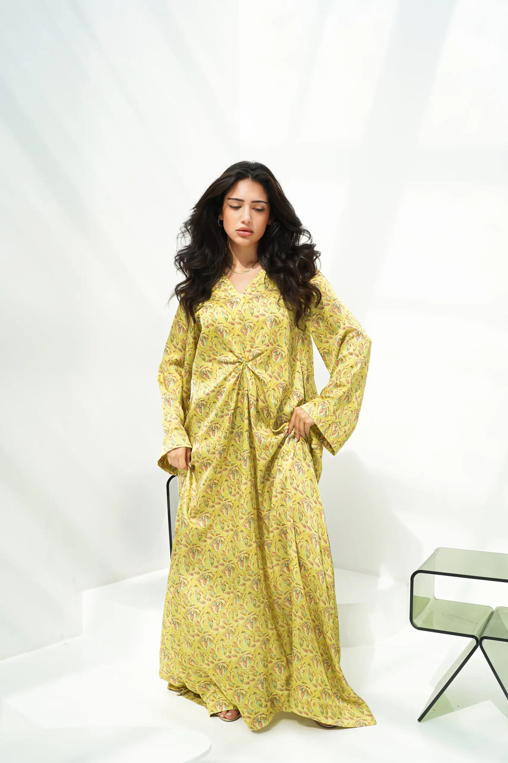 Golden Meadow Linen Kaftan - Image 6