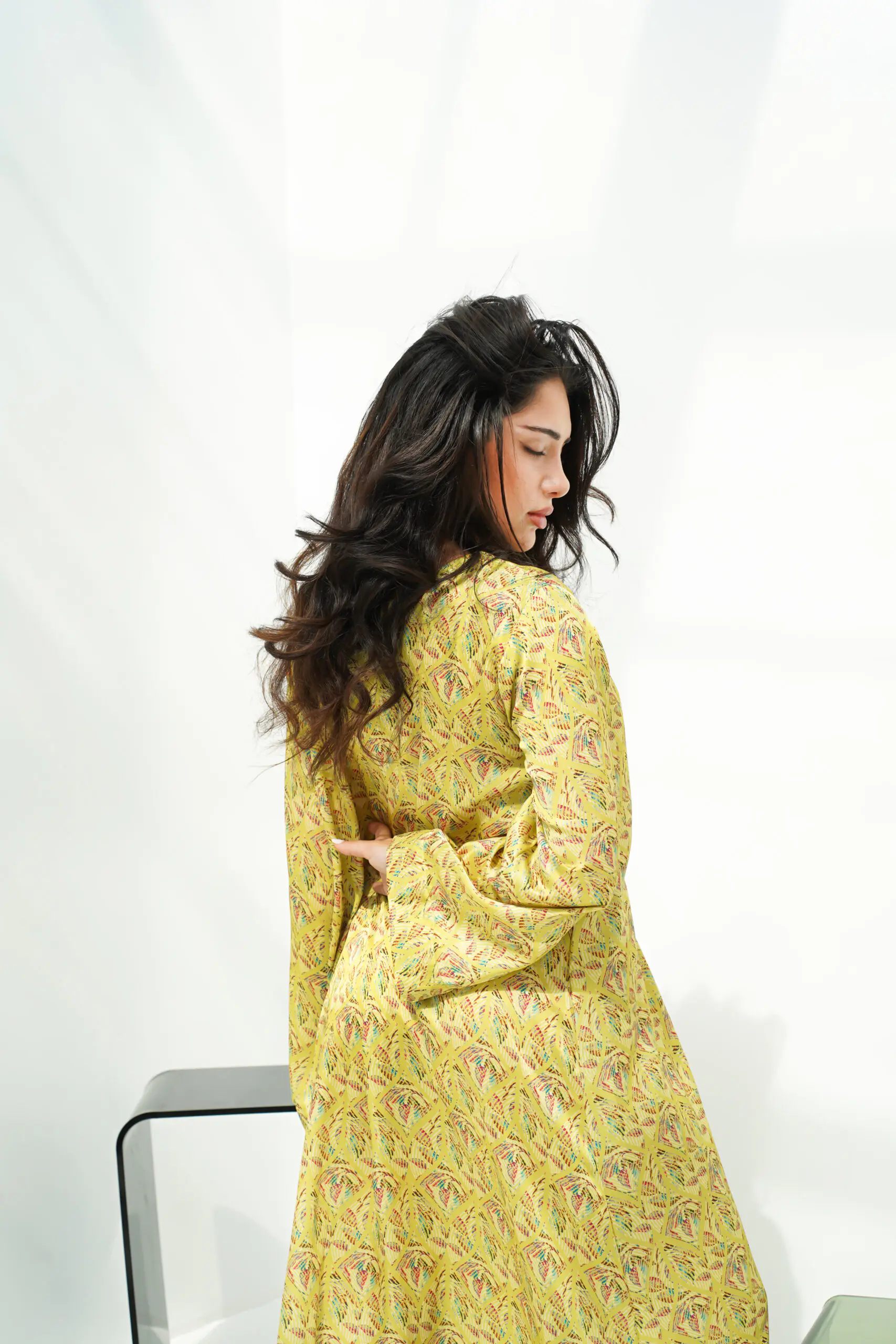 Golden Meadow Linen Kaftan - Image 4