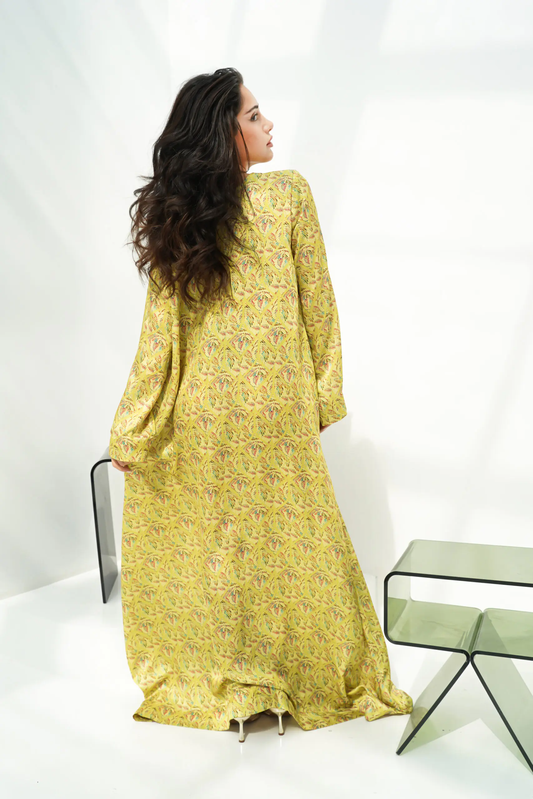 Golden Meadow Linen Kaftan - Image 3