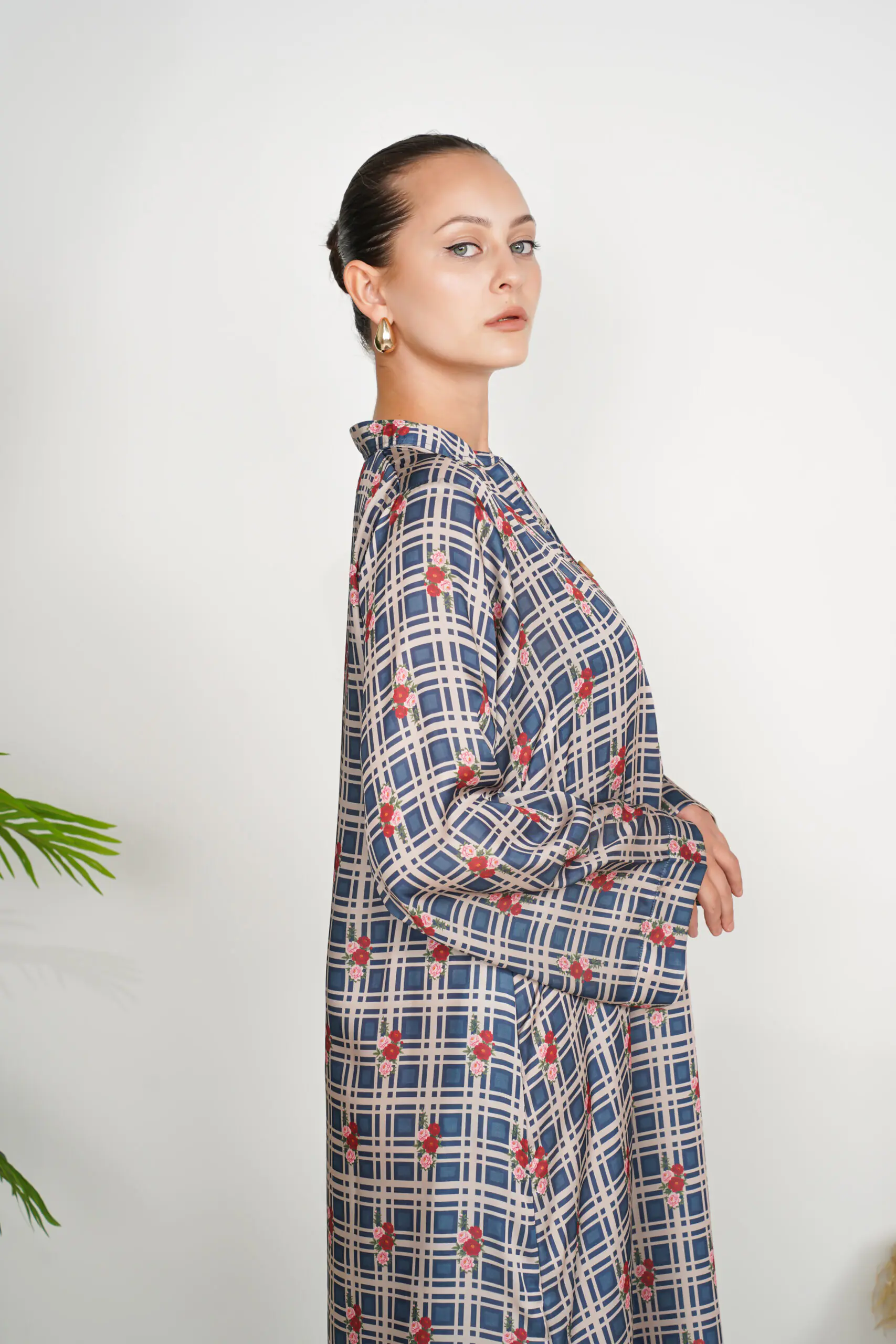 Heritage Check Silk Kaftan - Image 5