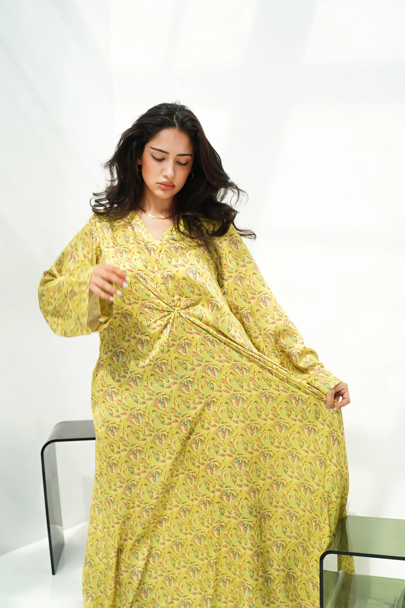 Golden Meadow Linen Kaftan - Image 2